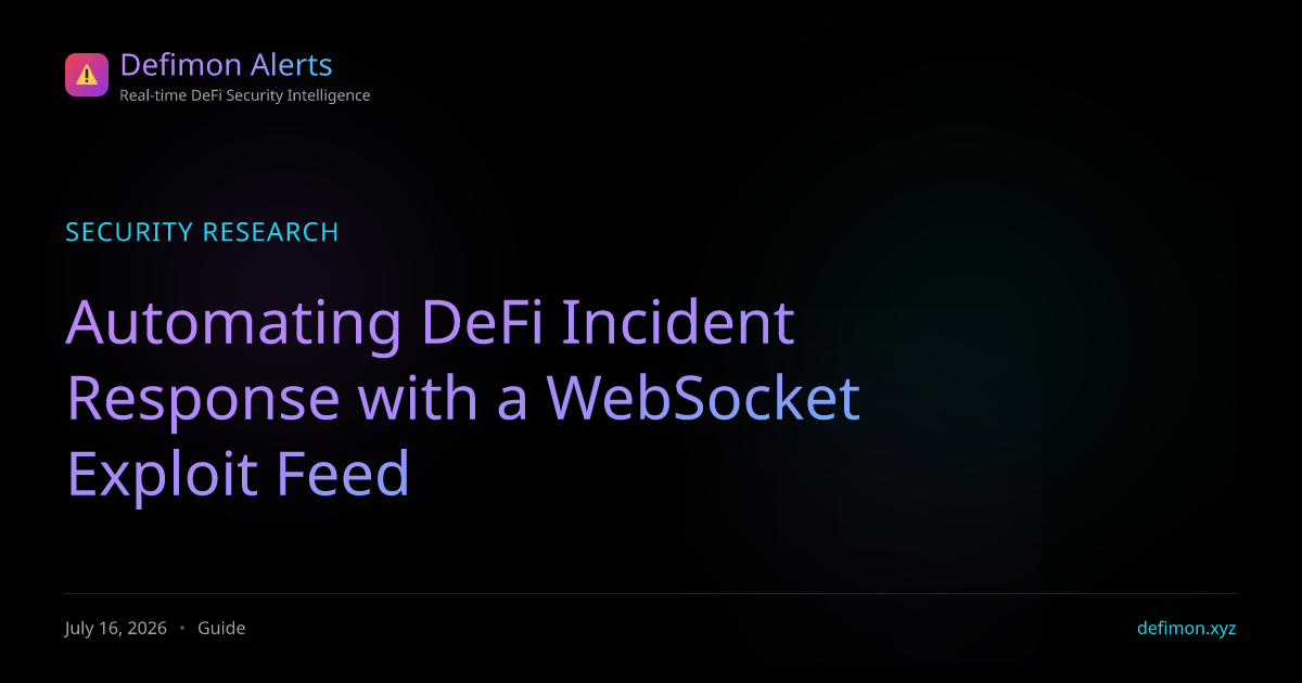 Automating DeFi Incident Response with a WebSocket Exploit Feed