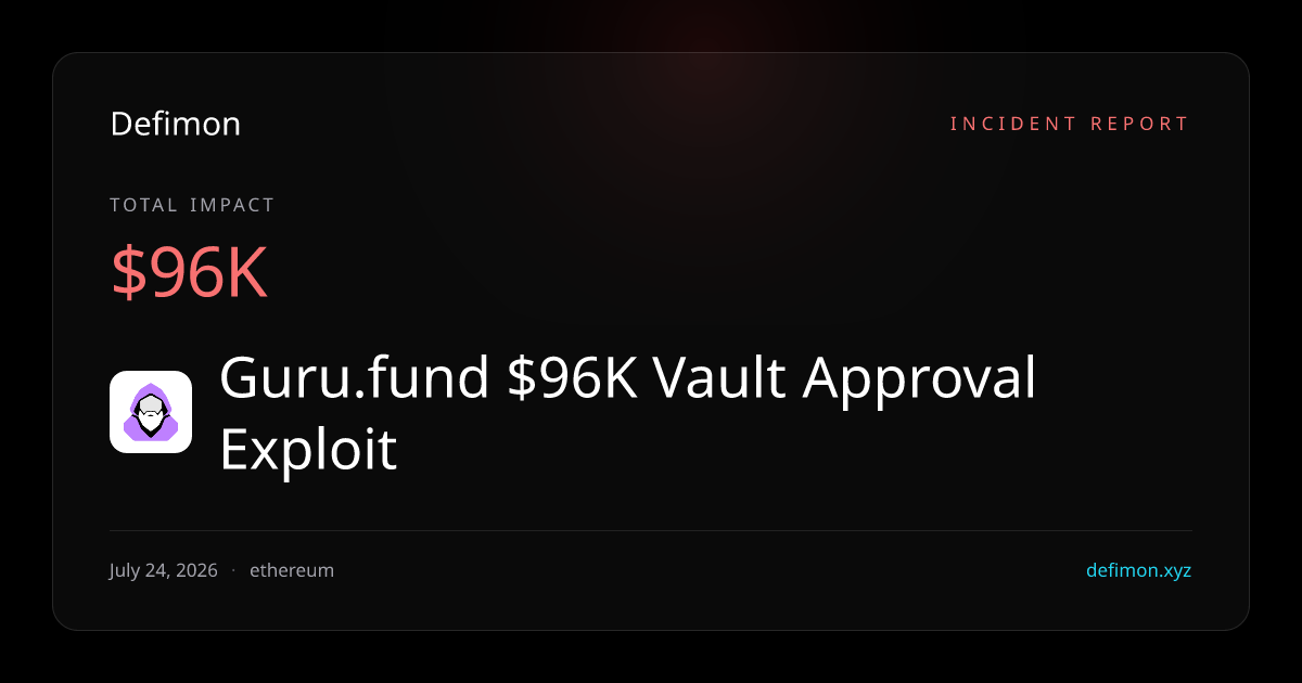 Guru.fund $96K Vault Approval Exploit