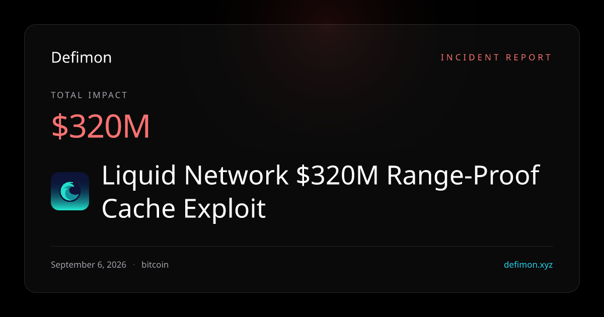 Liquid Network $320M Range-Proof Cache Exploit