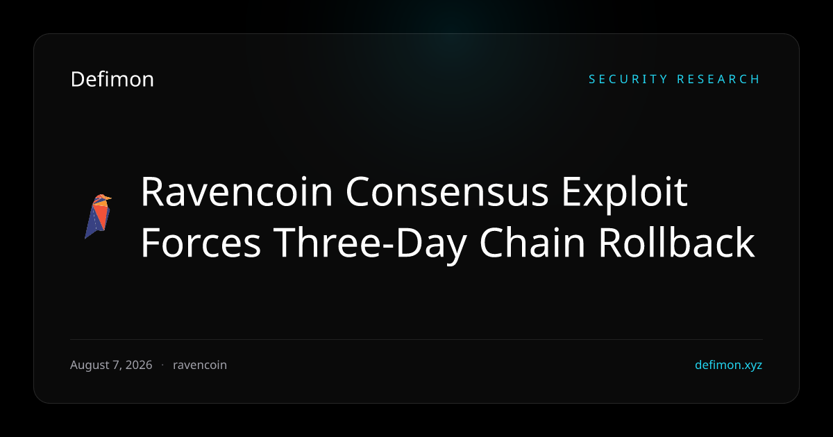 Ravencoin Consensus Exploit Forces Three-Day Chain Rollback