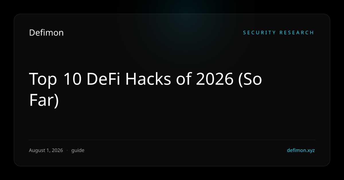 Top 10 DeFi Hacks of 2026 (So Far)